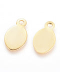 304 Stainless Steel Stamping Blank Tag Pendants, Flat Oval, Golden 7.5x13mm 304 Stainless Steel Stamping Blank Tag Pendants, Flat Oval, Golden 7.5x13mm
