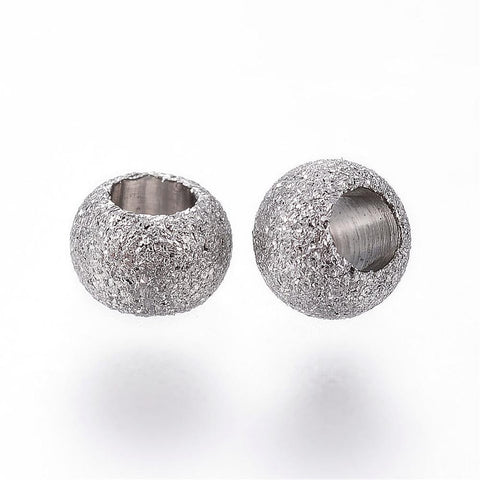 STAINLESS STEEL 304 Stainless Steel Stardust Spacer Beads, Round, 4mm 304 Stainless Steel Stardust Spacer Beads, Round, Stainless Steel Color Size: about 4mm in diameter, 3mm thick, hole: 2mm.