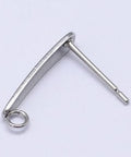 304 Stainless Steel Stud Earring Findings, 15x3mm 304 Stainless Steel Stud Earring Findings, Stainless Steel Color Size: about 3mm wide, 15mm long, hole: 2mm; pin: 0.7mm.
