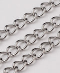 304 Stainless Steel Twisted Chains Curb Chain, Soldered 3mm wide 304 Stainless Steel Twisted Chains Curb Chain, Soldered 3mm wide
