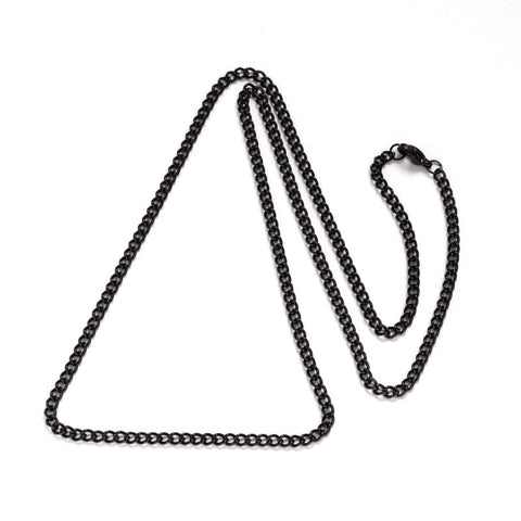 304 Stainless Steel Twisted Curb Chain Necklaces, Gunmetal, 55.5cm 304 Stainless Steel Twisted Chain Curb Chain Necklaces, with Lobster Claw Clasps, Gunmetal Size: about 21.85"(55.5cm) long, 3mm wide, link: 4x3x0.8mm.