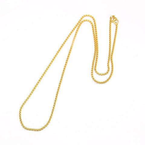 304 Stainless Steel Venetian Chain 60CM 304 Stainless Steel Venetian Chain Necklace Makings, Golden  Size: about 2mm wide, 23.43"~23.82"(59.5~60.5cm) long, links: 2x2x1.5mm.