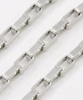 304 Stainless Steel Venetian Chains, Box Chain, 3.5mm wide 304 Stainless Steel Venetian Chains, Box Chain, Unwelded, Stainless Steel Color Size: about 3.5mm wide, 3.5mm thick; link: 3.5x6x2mm.