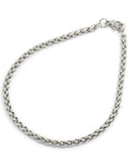 304 Stainless Steel Wheat Chain Bracelet 3mm wide 200mm long 304 Stainless Steel Wheat Chain Bracelet Makings, Stainless Steel Color Size: about 3mm wide, 7-7/8"(200mm) long, links: 3x5x1mm, jump rings: 5x0.5mm, clasps: 6x9mm.