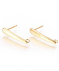 304 Stainless Steel, with Loop, Golden S 20.5mm long Vacuum Plating 304 Stainless Steel Ear Stud Components, with Loop, Golden Size: about 20.5mm long, 4mm wide, hole: 1.8mm, pin: 0.7mm.
