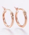 304 Stainless SteelHypoallergenic Earrings, Rose Gold 14~16mm 304 Stainless SteelHypoallergenic Earrings, Rose Gold 14~16mm