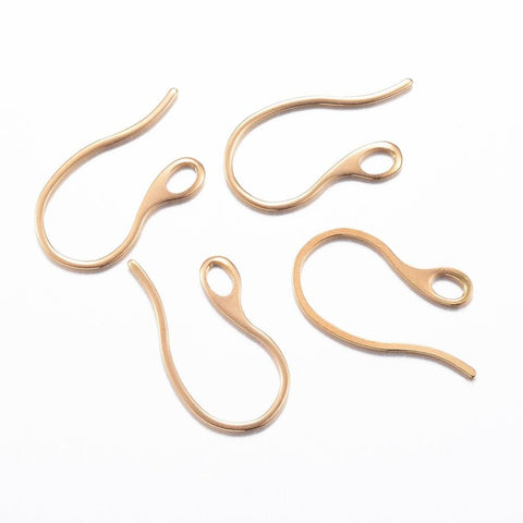 30pcs. Ion Plated Stainless Steel Earring Hooks, Golden, 22mm 30pcs. Ion Plated Stainless Steel Earring Hooks, Golden, 22mm