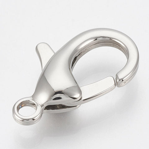 316 Stainless Steel Lobster Claw Clasps, Size: about 25mm long 316 Stainless Steel Lobster Claw Clasps, Drop, Stainless Steel Color Size: about 25mm long, 16mm wide, 6mm thick, hole: 3mm.