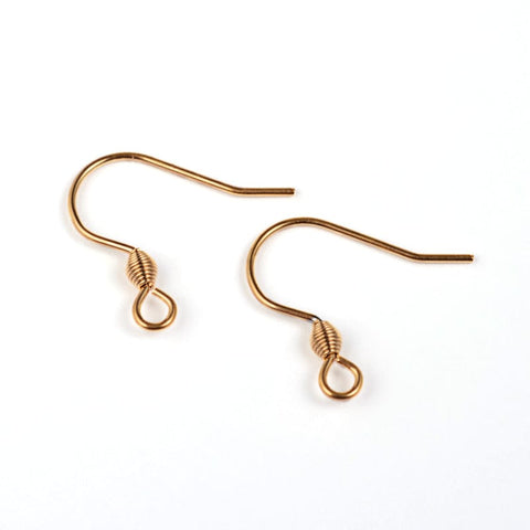 40pcs. 304 Stainless Steel Earring Hook, Golden, 16x18mm 40pcs. 304 Stainless Steel Earring Hook, Golden, 16x18mm