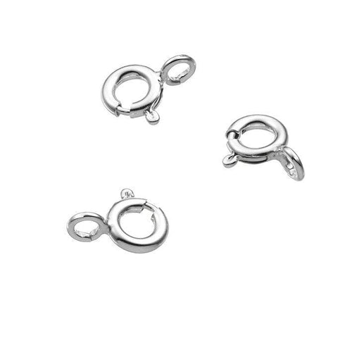 Silver 925 925 Sterling Silver 5mm Spring Ring Clasps Sterling silver 5mm spring ring clasps, nickel free, anti-tarnish protection