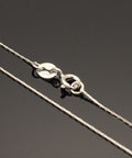 925 Sterling Silver Coreana Chain Necklace, Platinum 40cm 925 Sterling Silver Coreana Chain Necklace, Platinum 40cm