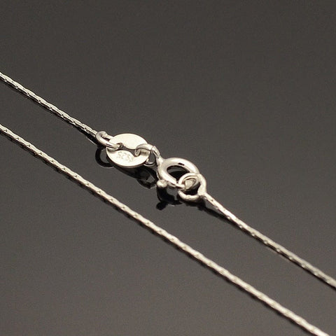 925 Sterling Silver Coreana Chain Necklace, Platinum 40cm 925 Sterling Silver Coreana Chain Necklace, Platinum 40cm