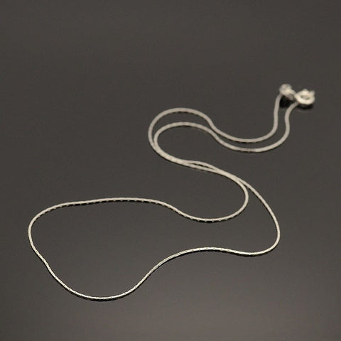 925 Sterling Silver Coreana Chain Necklace, Platinum 40cm 925 Sterling Silver Coreana Chain Necklace, Platinum 40cm