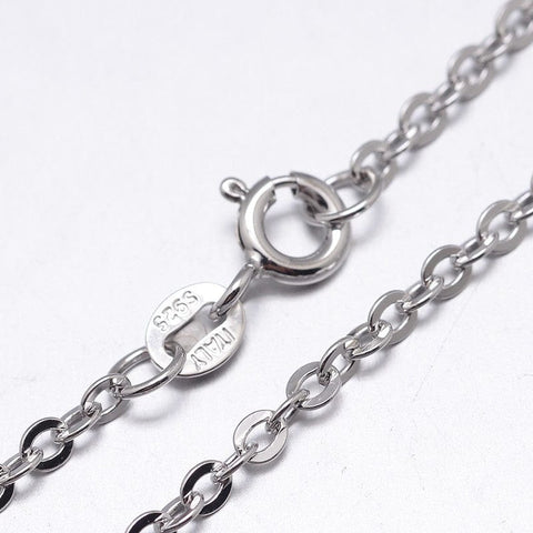 925 Sterling Silver Cross Chain Necklaces, with Spring Clasps, Platinum 925 Sterling Silver Cross Chain Necklaces, with Spring Clasps, Platinum