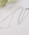 925 Sterling Silver Necklace Platinum Size: about 0.5mm wide 925 Sterling Silver Necklace Platinum Size: about 0.5mm wide