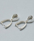 925 Sterling Silver Pendant Bails, Ice Pick & Pinch Bails, about 8.5mm long, 925 Sterling Silver Pendant Bails, Ice Pick & Pinch Bails, Carved 925, Silver Size: about 8.5mm long, 6mm wide, 2mm thick, hole: 3x4mm; pin: 0.5mm; inner measure: 4x5mm
