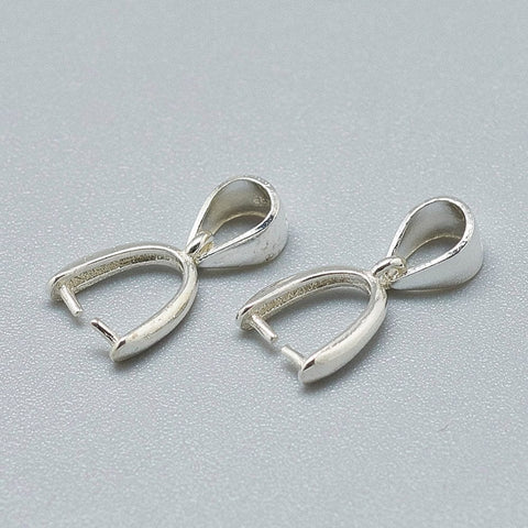925 Sterling Silver Pendant Bails, Ice Pick & Pinch Bails, about 8.5mm long, 925 Sterling Silver Pendant Bails, Ice Pick & Pinch Bails, Carved 925, Silver Size: about 8.5mm long, 6mm wide, 2mm thick, hole: 3x4mm; pin: 0.5mm; inner measure: 4x5mm