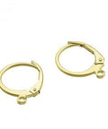 3 MICRON GOLD PLATED 925 Sterling Silver Round Earrings, 12mm 925 Sterling Silver Round Earrings, 12mm