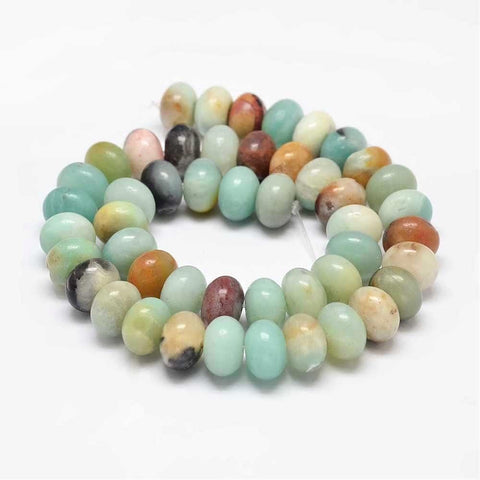 Abacus Natural Amazonite Beads Strands, 8mm Abacus Natural Amazonite Beads Strands  Size: about 8mm in diameter, 5mm thick, hole: 1mm; about 79pcs/strand, 15.5"