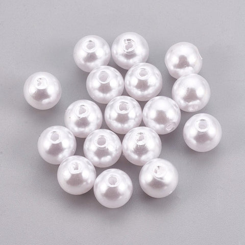 WHITE ABS Plastic Imitation Pearl Beads, Round, 4mm ABS Plastic Imitation Pearl Beads, Round, Size: about 4mm in diameter, hole: 1.6mm