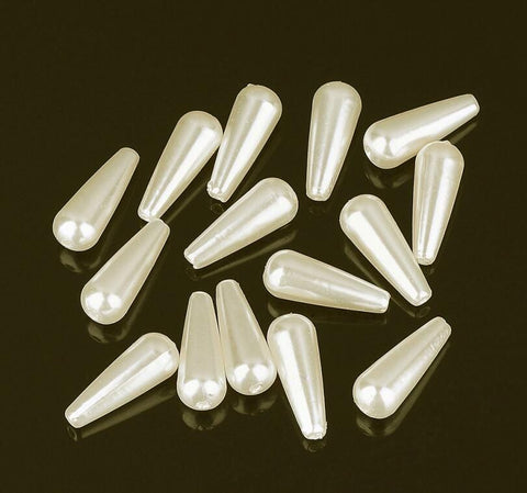 ABS Plastic Imitation Pearl, Drop, Beige Size: about 7mm wide, 18mm long ABS Plastic Imitation Pearl, Drop, Beige Size: about 7mm wide, 18mm long