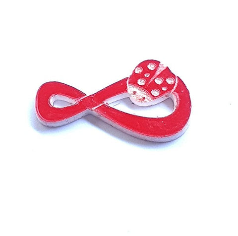Acrylic Infinity with Ladybug, 25mm Acrylic Infinity with Ladybug, 25mm