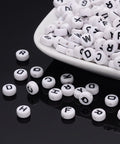 Acrylic Letters, Flat Round, Mixed Size:7x4mm Acrylic Beads, Alphabet, Flat Round, Mixed Size: about 7mm in diameter, 4mm thick, hole: 1mm