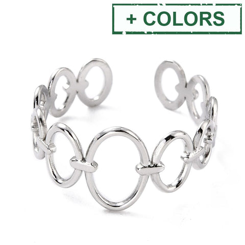 Adjustable 304 Stainless Steel Finger Ring,17mm (1 PC) Adjustable 304 Stainless Steel Finger Ring,17mm (1 PC)