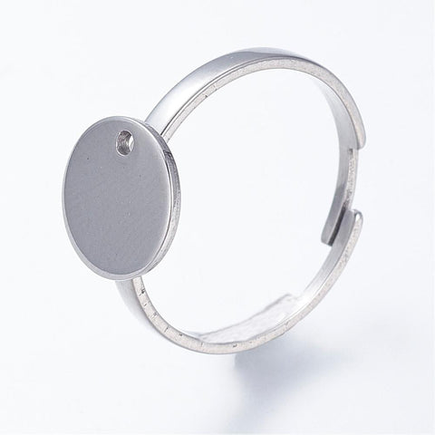 Adjustable 304 Stainless Steel Pad Ring Settings, Stainless Steel Color (SR5250) Adjustable 304 Stainless Steel Pad Ring Settings, Stainless Steel Color Size: about 17.5mm inner diameter, 2mm thick; tray: 10mm.