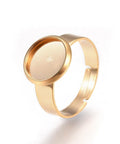 Adjustable 304 Stainless Steel Rings, Flat Round, Golden, 17mm Adjustable 304 Stainless Steel Rings, Flat Round, Golden, 17mm