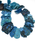 AGATE NUGGETS LENGTH ABOUT 22-65MM (GB4649) Dyed Natural Agate Nuggets Bead Strands, DodgerBlue Size: about 22~68mm long, 12~28mm wide, 5~16mm thick, Hole: 2~3mm; about 24~36pcs/strand; 15.7~18.1".