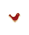 GOLD PLATED / RED Alloy Bead Bird, 8x12mm Alloy Bead Bird, 8x12mm