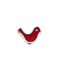 SILVER ANTIQUE / RED Alloy Bead Bird, 8x12mm Alloy Bead Bird, 8x12mm