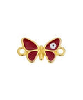24kt Gold Plated / Red with Eye Alloy Butterfly Motif, 17x9mm Alloy Butterfly Motif, 17x9mm