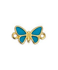 24kt Gold Plated / Turquoise Alloy Butterfly Motif, 17x9mm Alloy Butterfly Motif, 17x9mm