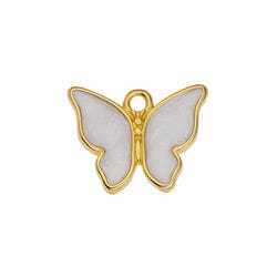 24KT Gold Plated  / Seashell Pearl Alloy Butterfly motif pendant 17x14mm (2 PCS) Alloy Butterfly motif pendant 17x14mm (2 PCS)