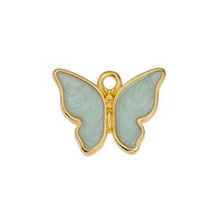 24KT. Gold Plated / Green Pearl Alloy Butterfly motif pendant 17x14mm (2 PCS) Alloy Butterfly motif pendant 17x14mm (2 PCS)
