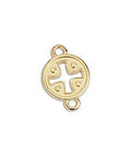 Alloy Cross Talisman, 24KT Gold Plated, 11mm with Cross and 2 Rings Alloy Cross Talisman, 24KT Gold Plated, 11mm with Cross and 2 Rings