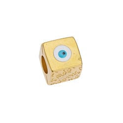 GD.PL./WHITE Alloy Cube Bead March / Μάρτης 10mm Alloy Cube Bead March / Μάρτης 10mm