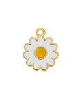 GOLD PLATED / WHITE / ORANGE Alloy Daisy Pendant, 13x16mm Alloy Daisy Pendant, 13x16mm