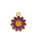 GOLD PLATED / PURPLE / ORANGE Alloy Daisy Pendant, 13x16mm Alloy Daisy Pendant, 13x16mm