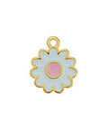 GOLD PLATED / SKY BLUE / PINK Alloy Daisy Pendant, 13x16mm Alloy Daisy Pendant, 13x16mm