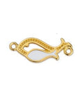 24KT GOLD PLATED / WHITE Alloy Double Fish Connector, 22x9mm Alloy Double Fish Connector, 22x9mm