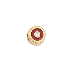GOLD PLATED / RED Alloy Eye Bead, 8x9mm Alloy Eye Bead, 8x9mm