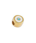 GOLD PLATED / WHITE Alloy Eye Bead, 8x9mm Alloy Eye Bead, 8x9mm