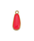 FLUORESCENT FUCHSIA / GOLD Alloy Flat Drop, 18mm Alloy Flat Drop, 18mm