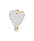 24K GOLD PLATED / WHITE Alloy Floral Heart Connector, 19x13mm Alloy Floral Heart Connector, 19x13mm