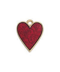 GOLD / RED Alloy Floral Heart Pendant, 16x13mm Alloy Floral Heart Pendant, 16x13mm
