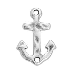 SILVER ANTIQUE Alloy Hammered Anchor Connector, 28x20mm Alloy Hammered Anchor Connector, 28x20mm