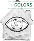 Alloy House Pendant with Eye, Hammered, 35mm Alloy House Pendant with Eye, Hammered, 35mm